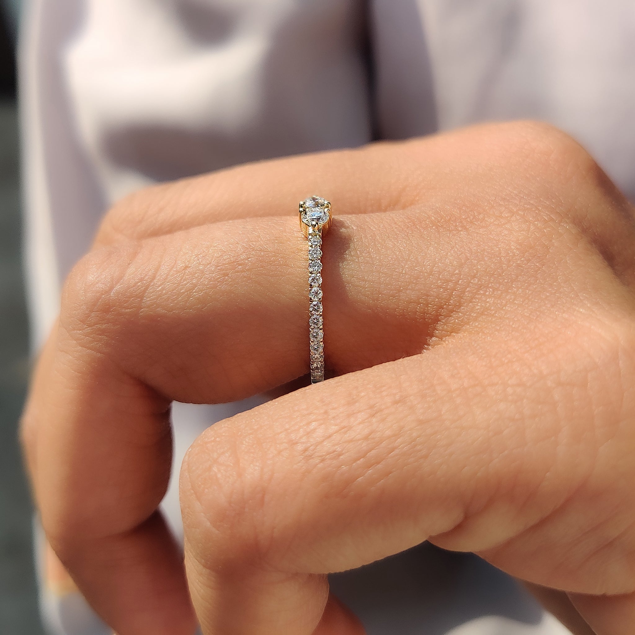 Yellow Gold Eternity Band With Round Diamond