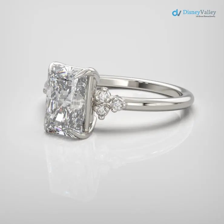 2ct radiant cut lab grown diamond Solitaire Engagement Rings DisneyValley
