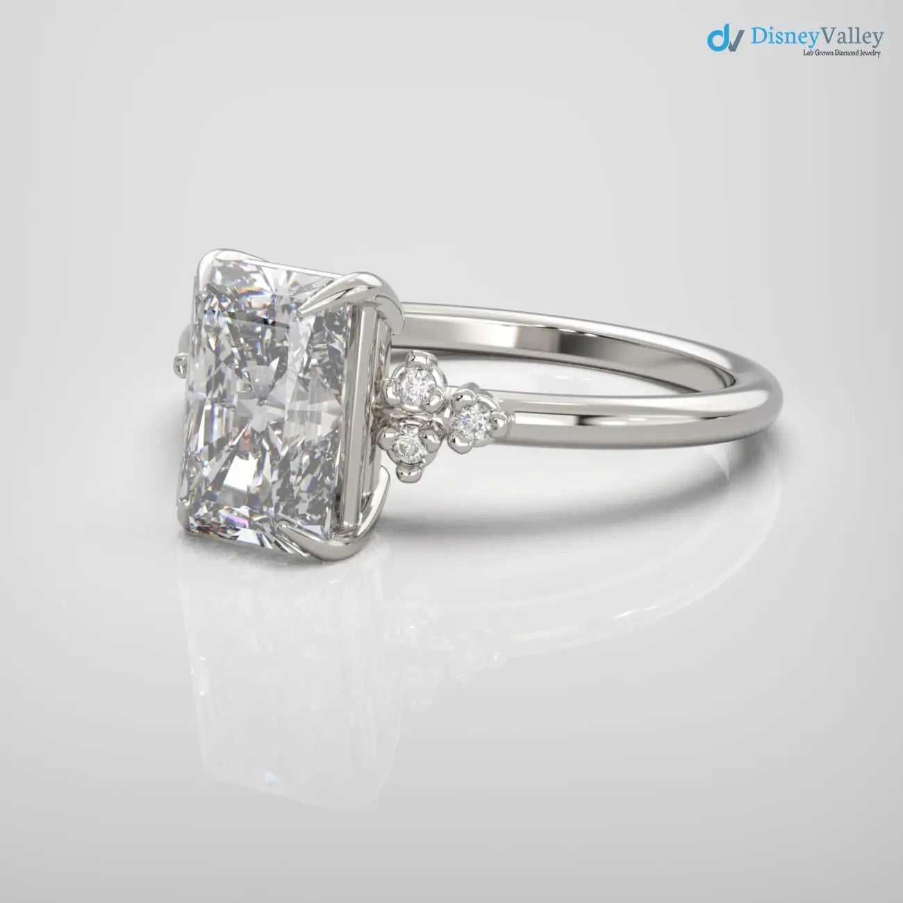 2ct radiant cut lab grown diamond Solitaire Engagement Rings DisneyValley