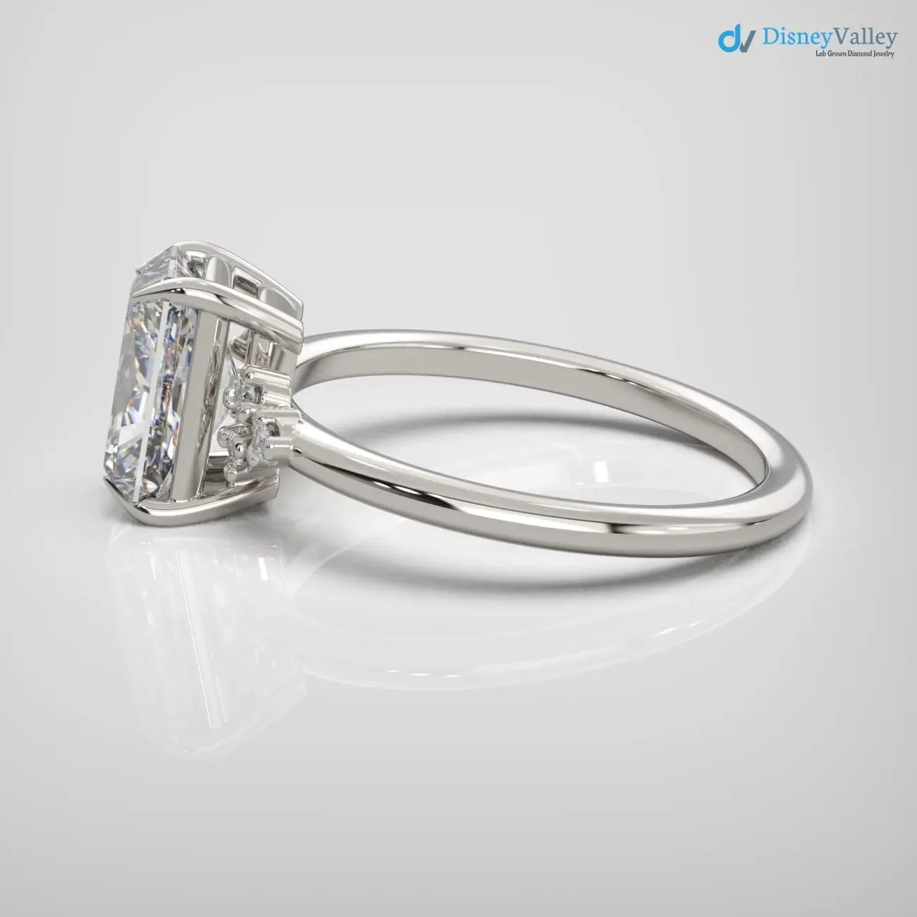 2ct radiant cut lab grown diamond Solitaire Engagement Rings DisneyValley