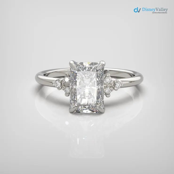 2ct radiant cut lab grown diamond Solitaire Engagement Rings DisneyValley