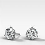 Round Cut Single Point Prong Diamond Studs