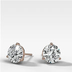 Round Cut Single Point Prong Diamond Studs