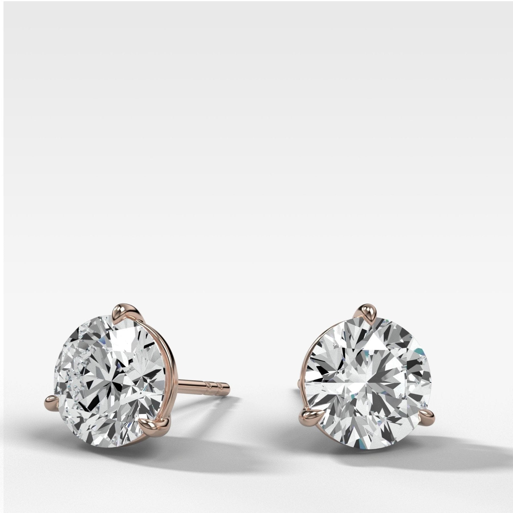 Round Cut Single Point Prong Diamond Studs