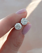 Round Cut Single Point Prong Diamond Studs