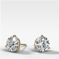 Round Cut Single Point Prong Diamond Studs