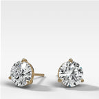 Round Cut Single Point Prong Diamond Studs