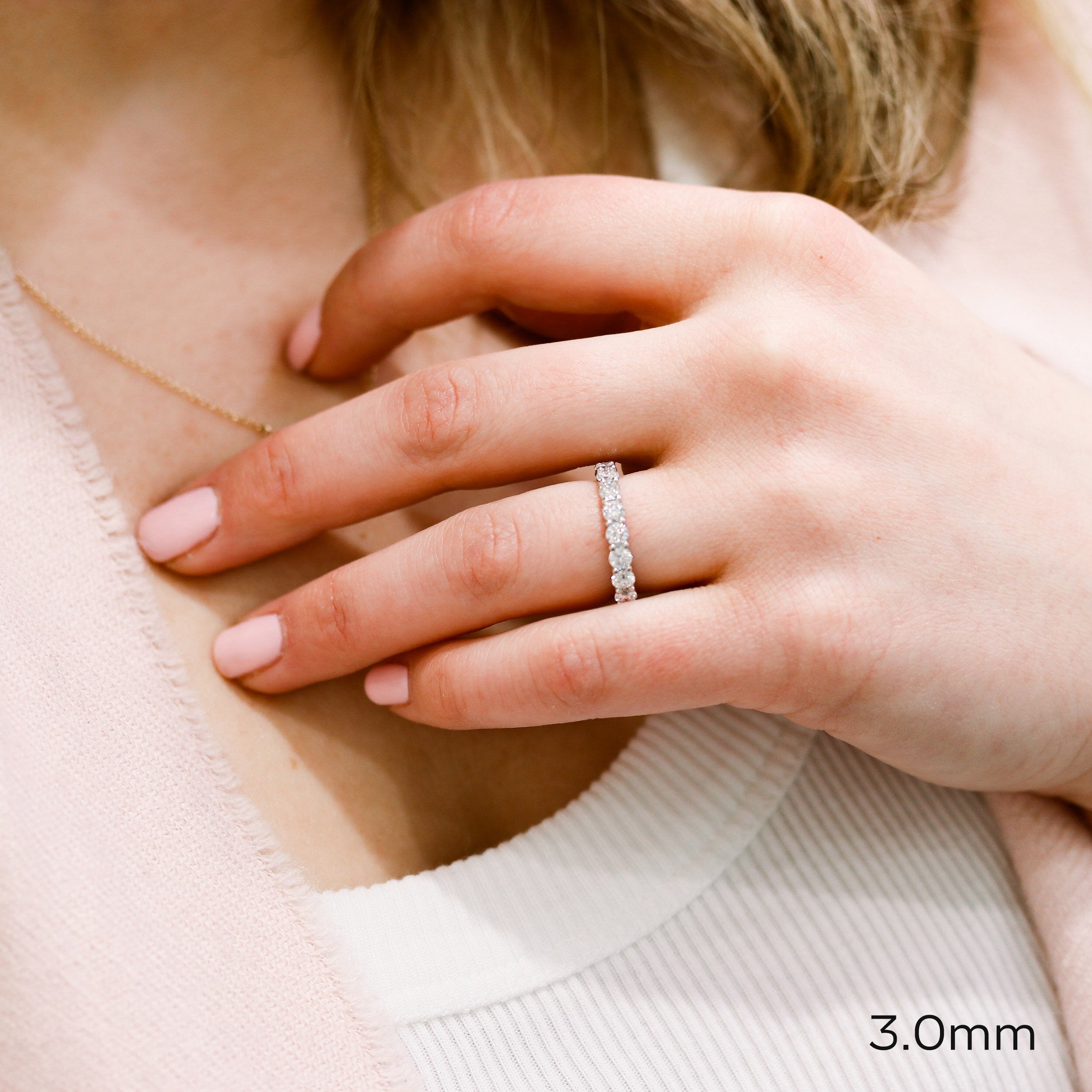 1.98 TCW Round Brilliant Cut Moissanite Full Eternity Wedding Band Main image