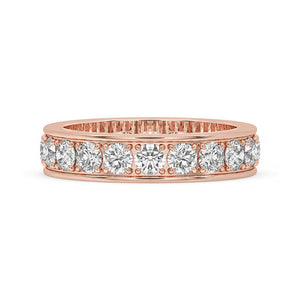 Channel Set Wedding Band with Round Diamond