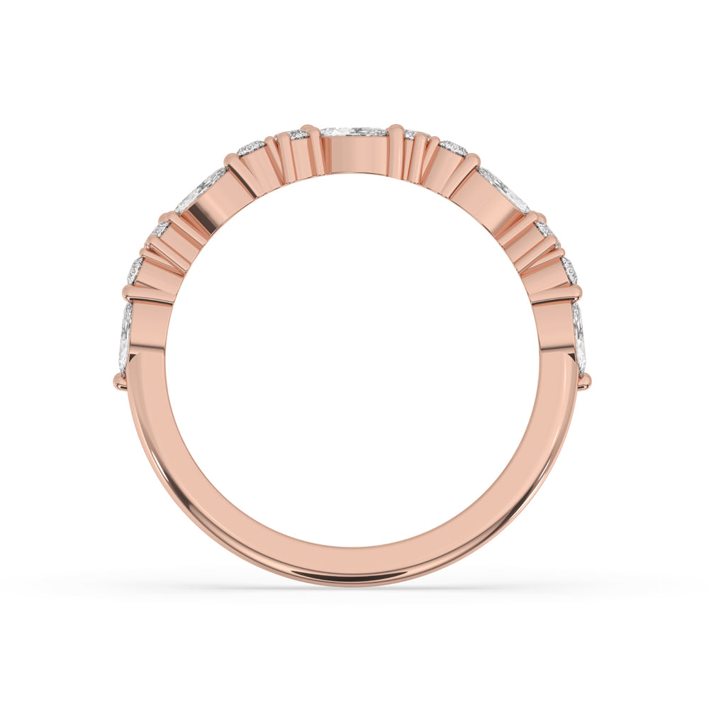 Marquise Diamond Wedding Band - Half Eternity