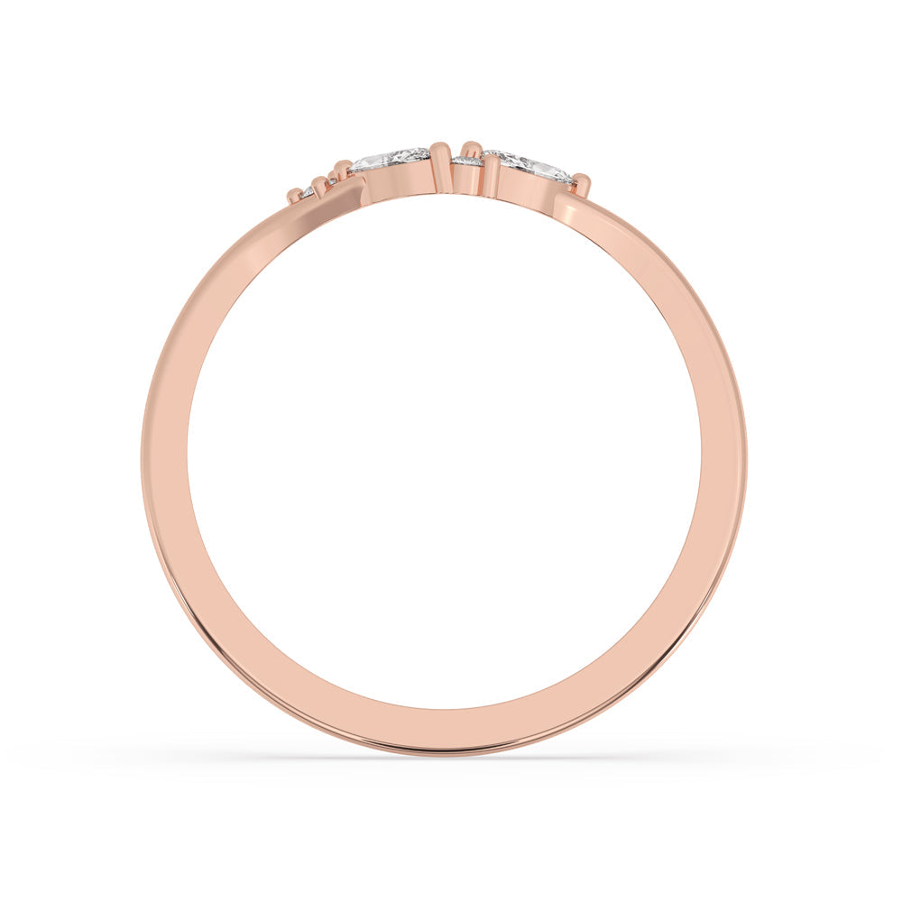 Marquise Diamond Wedding Band – V Shape Style