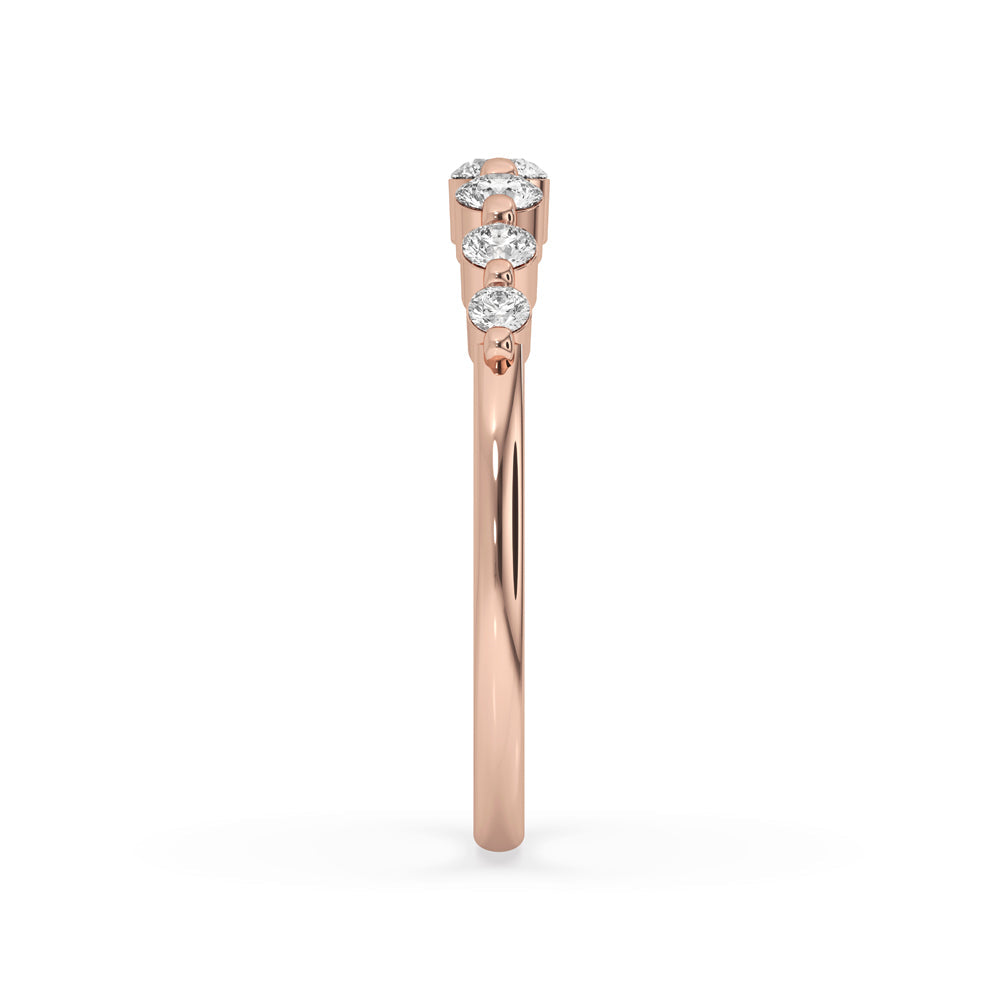 Rose Gold Wedding Band – Round Diamond