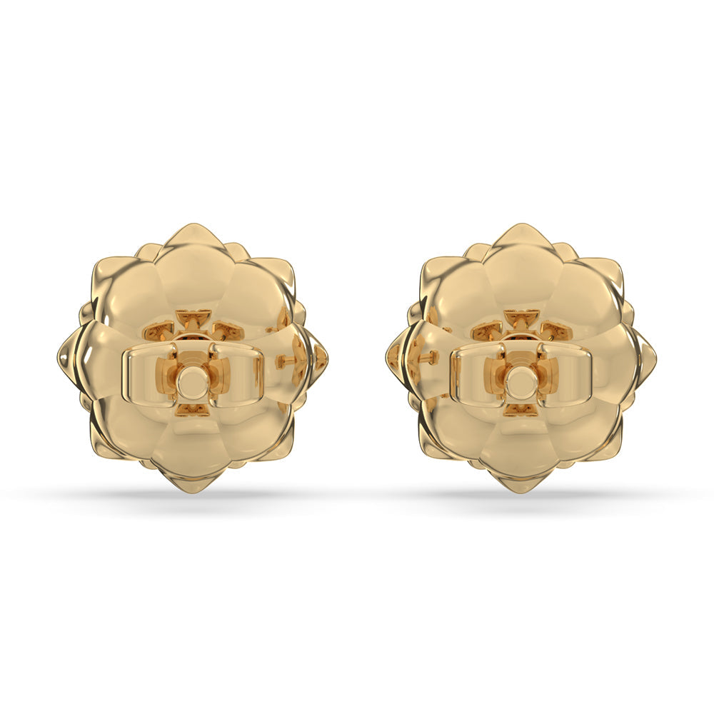 Flower Earrings With Round Cut