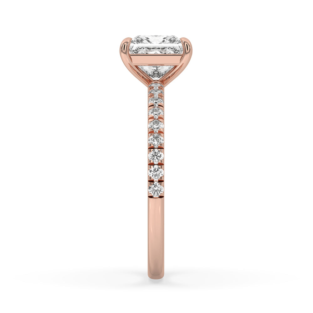 Two Carat Princess Cut Diamond Claw Prong Perfection