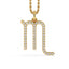 Gold M Pendant with Lab Grown Diamond Shine
