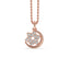 Half Moon Pendant in Star Shape Round Cut Diamond