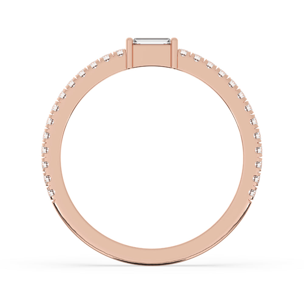 Baguette Diamond East West Engagement Ring