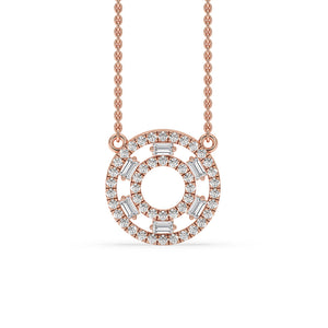 Baguette Cut Diamond Rose Gold Pendant - Classic Charm