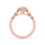 Round Halo Engagement Ring With Side Stones