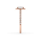 Cushion Halo Engagement Ring With Pave Band
