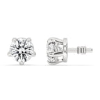 White Gold Stud Earrings - Round Cut