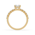 Cushion Diamond Engagement Ring with Pave Setting