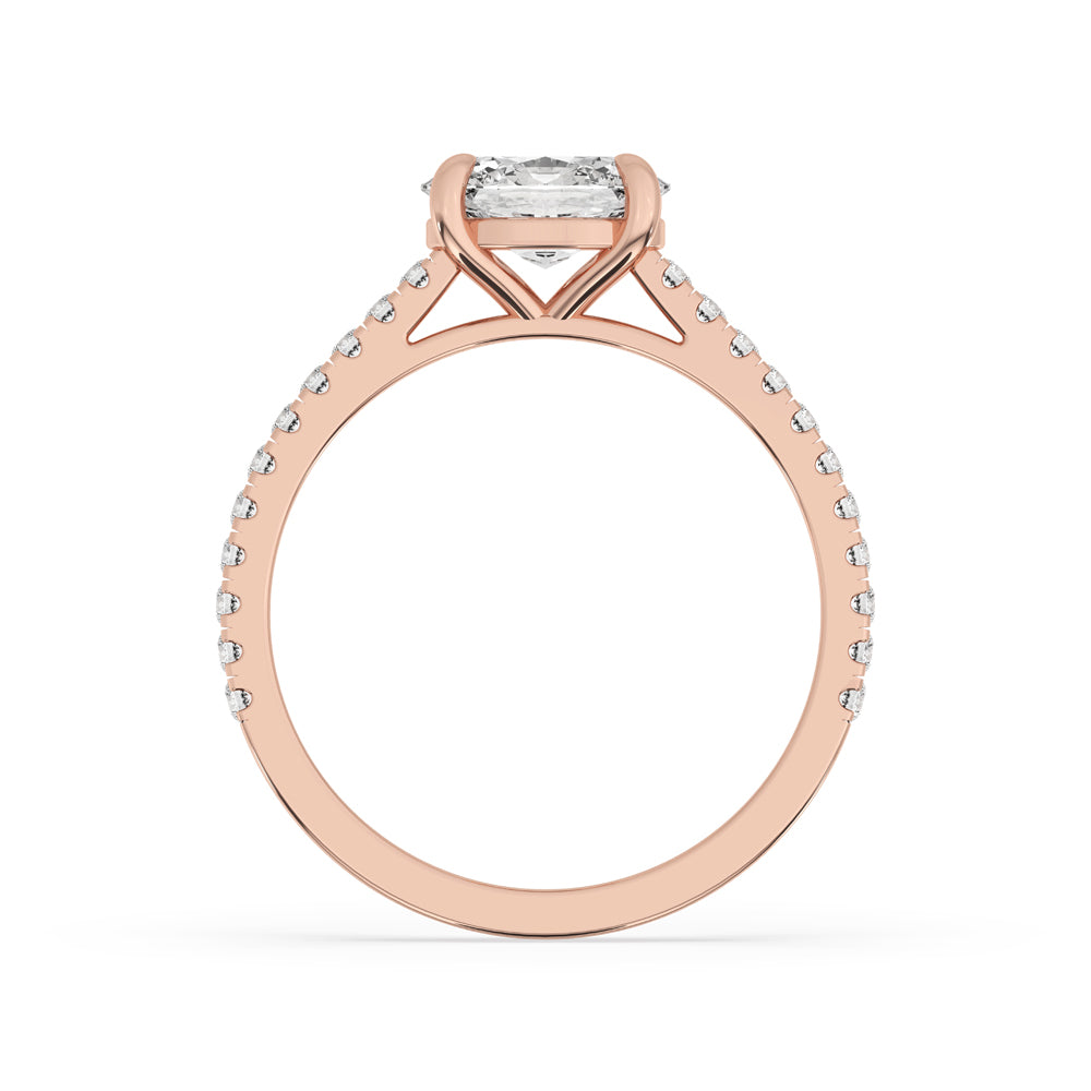Oval Cut Diamond Ring With East West Setting