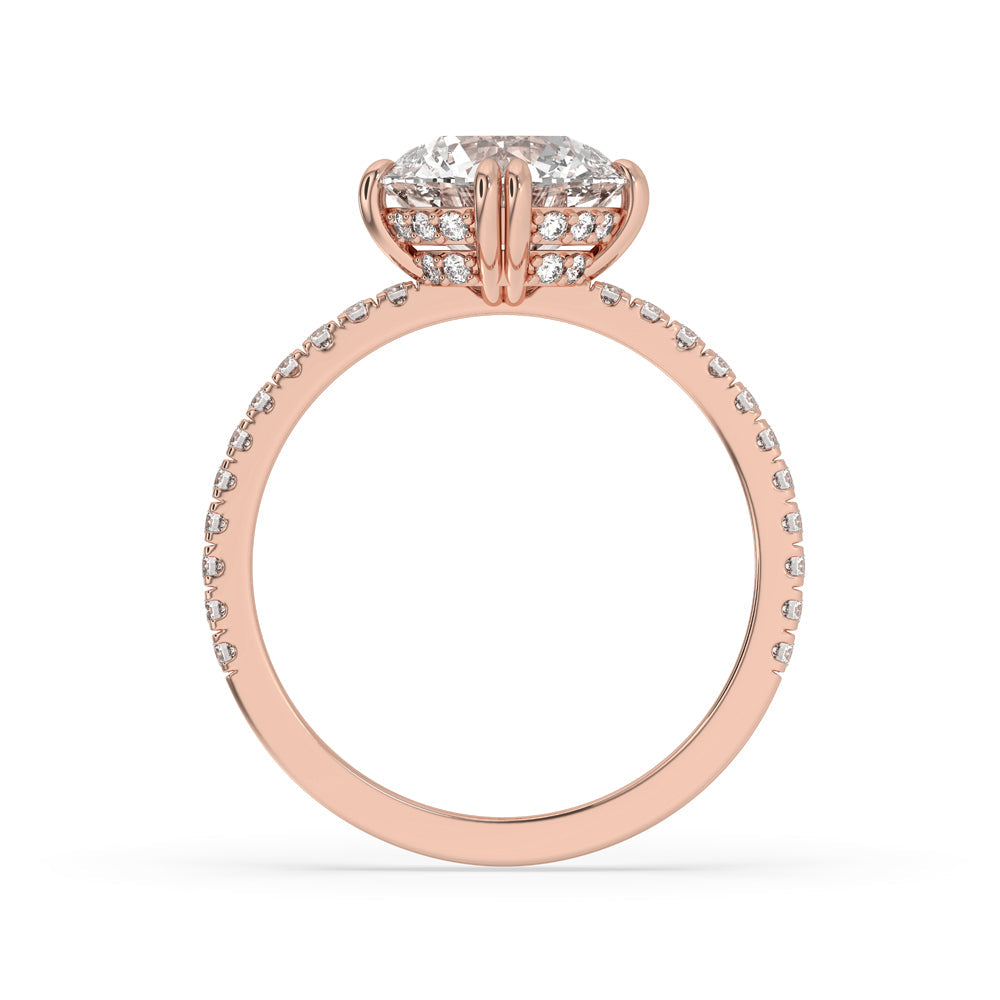 Hidden Halo Engagement Ring with Sparkling Round Diamond