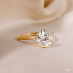 1.0 CT- 2.0 CT Round Moissanite Solitaire Engagement Ring