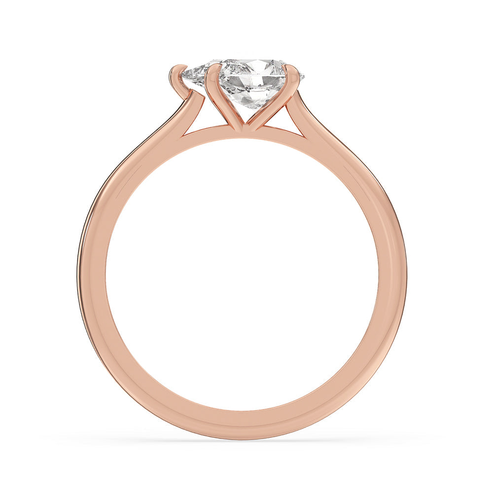 Pear Cut Diamond Engagement Ring In East West Setting