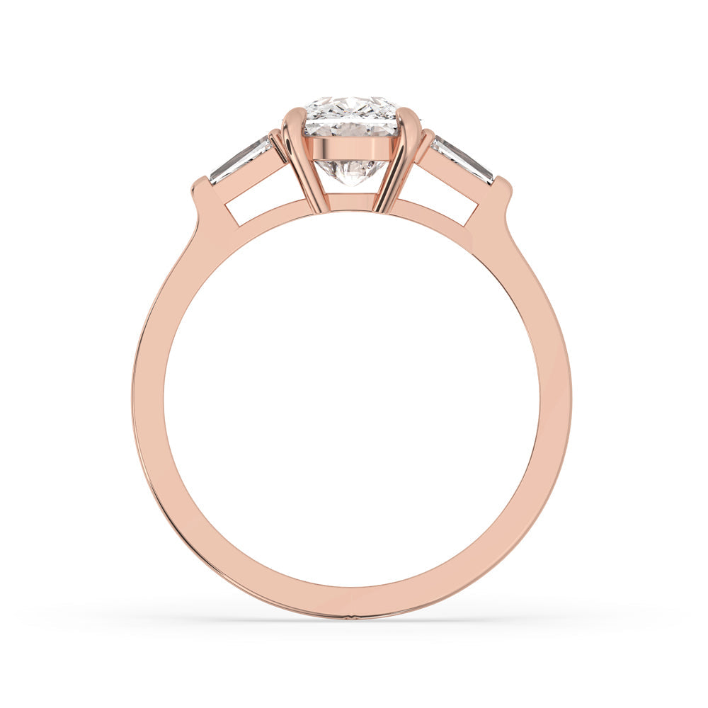 Cushion Cut Diamond Ring - Three Stone Design Secondary image
