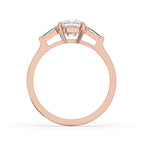 Cushion Cut Diamond Ring - Three Stone Design