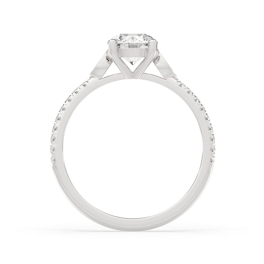 Cathedral Engagement Ring With Pave Band Secondary image