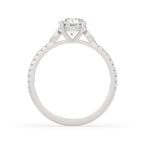 Cathedral Engagement Ring With Pave Band