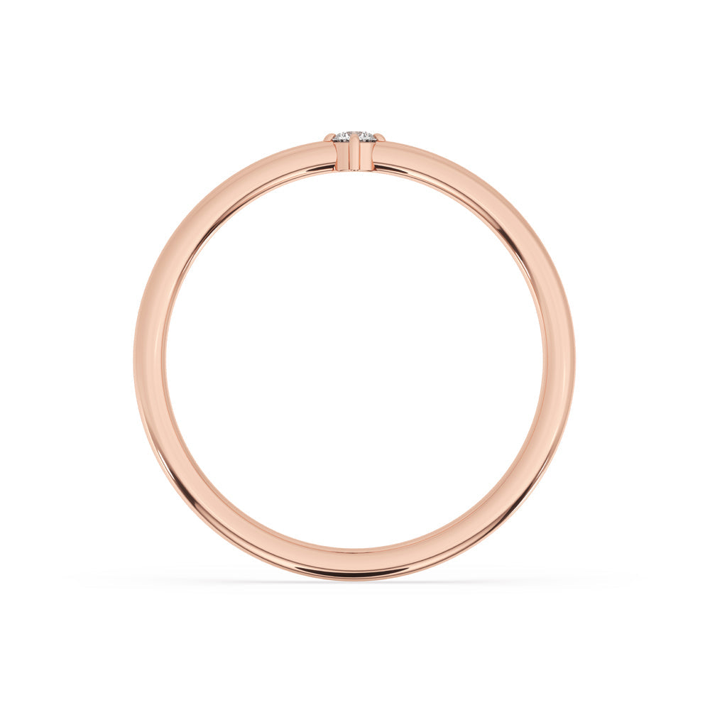 Dainty Engagement Ring Lab Grown Diamond in Rose Gold