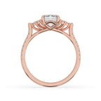 Emerald Cut Engagement Ring with Sparkling Micro Pave