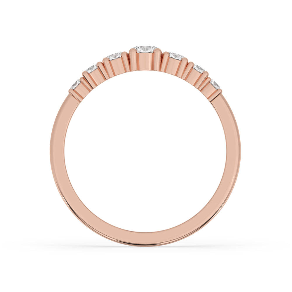Round Diamond Wedding Band - Classic Half Eternity Style