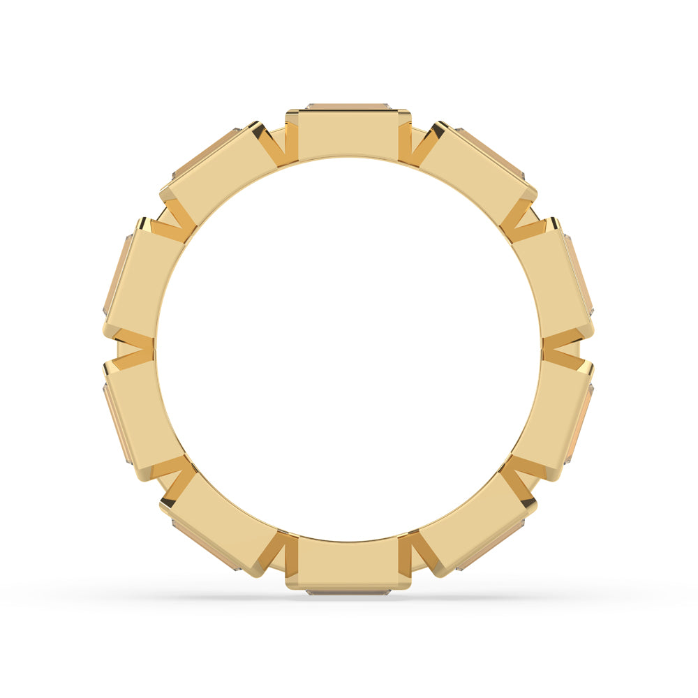 Bezel Wedding Band –  Baguette Cut Diamond