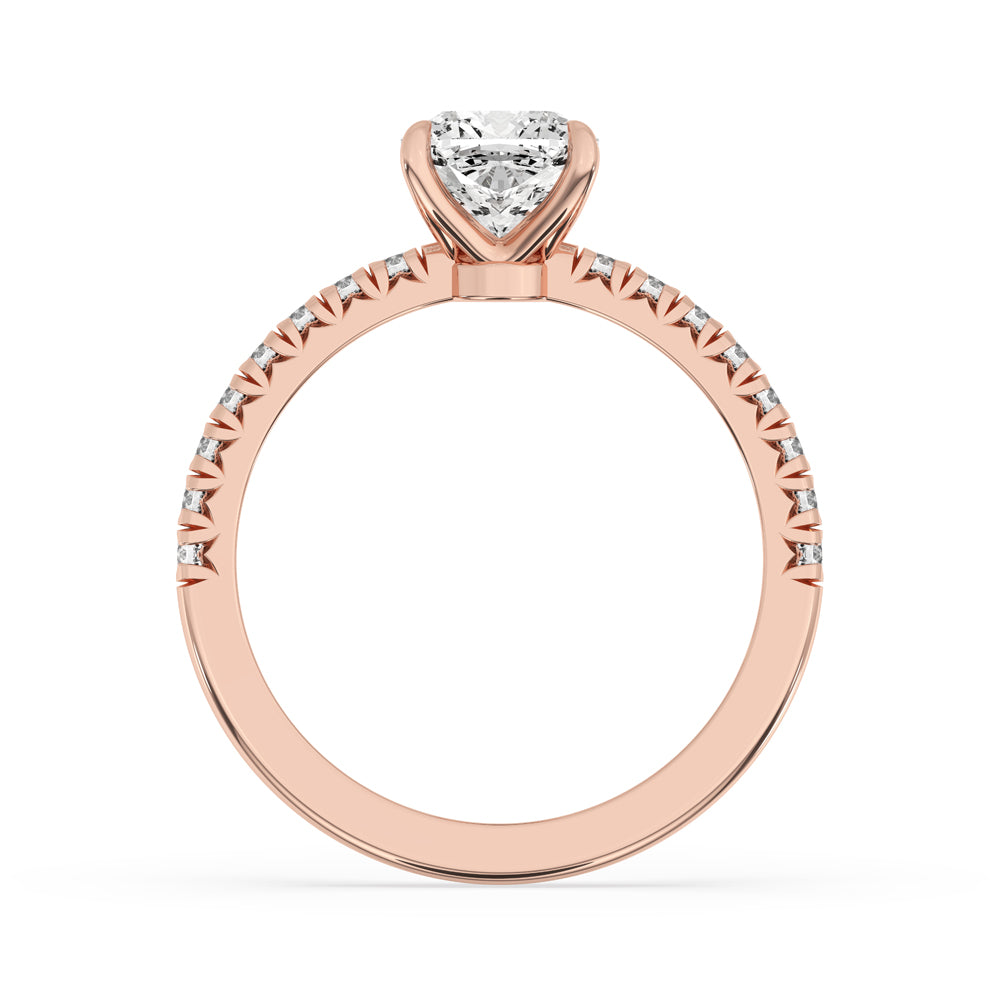 Cushion Cut Diamond Engagement Ring in 4 Prong Setting Imagen secundaria del producto