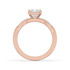 Princess Cut Twisted Band Engagement Ring