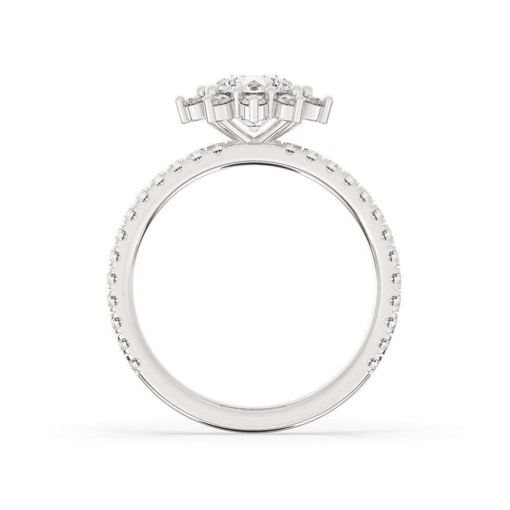 Diamond Cluster Ring With Pave Setting Secondary image