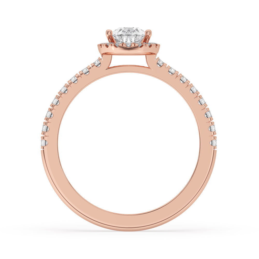 Pear Shaped Halo Engagement Ring