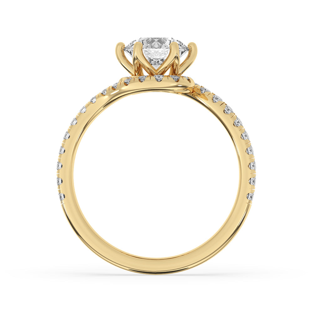 Twisted Engagement Ring Featuring a Sparkling Round Diamond