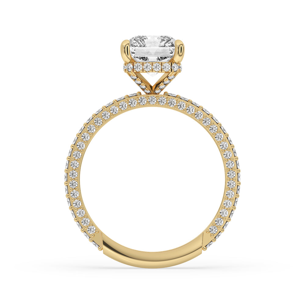 Hidden Halo Engagement Ring with Radiant Cut Style