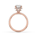 Round Diamond Double Hidden Halo Engagement Ring