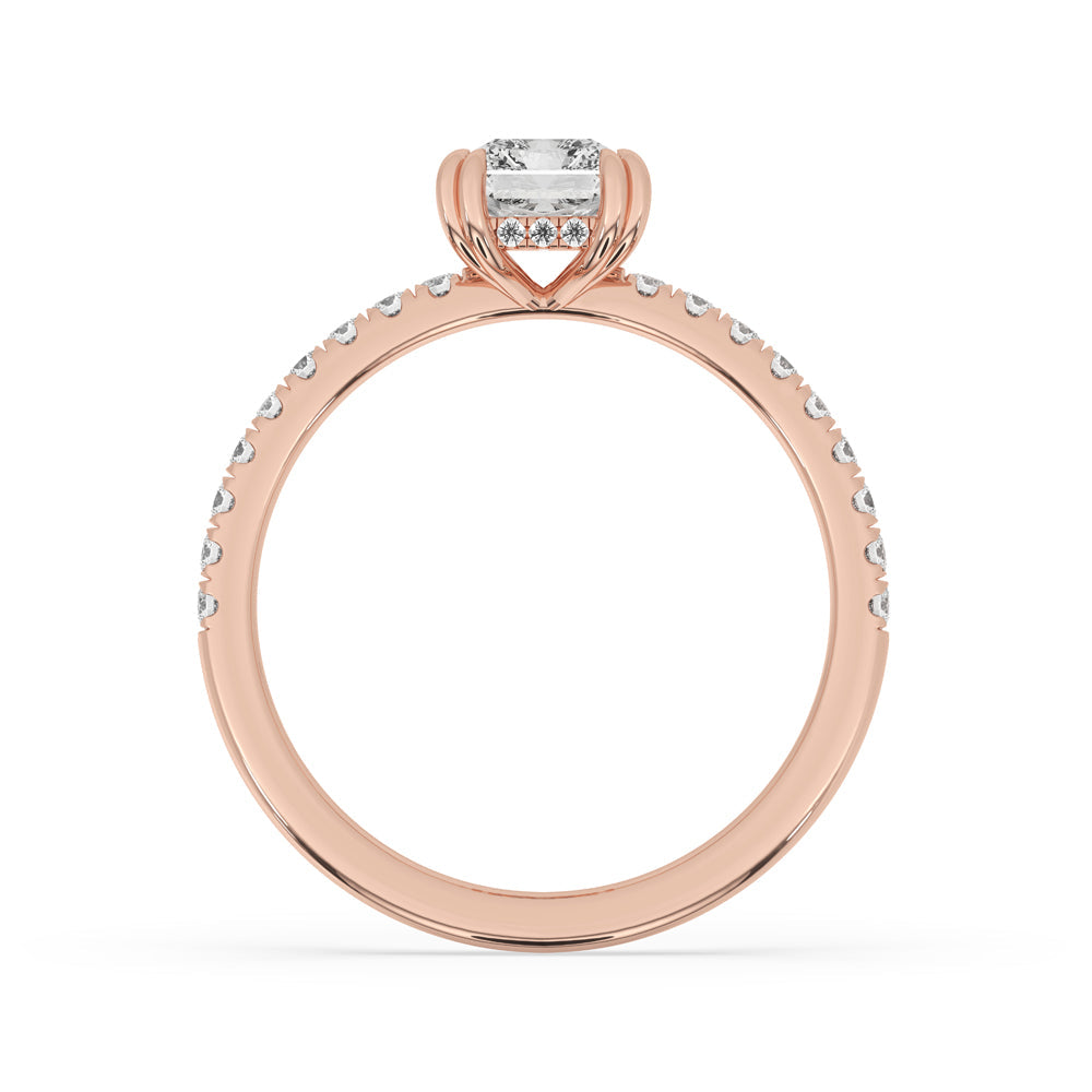 Radiant Diamond Cut Ring in Dazzling Pave Setting