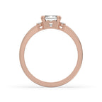 Asscher Cut Diamond Ring with Elegant claw prong setting