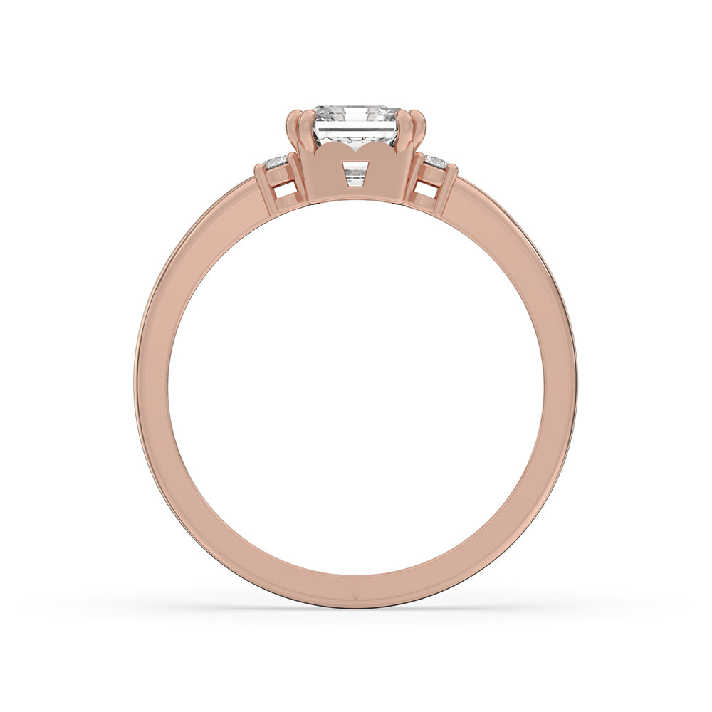 Asscher Cut Diamond Ring with Elegant claw prong setting