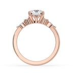 Round Diamond With 4 Round Side Stones Ring