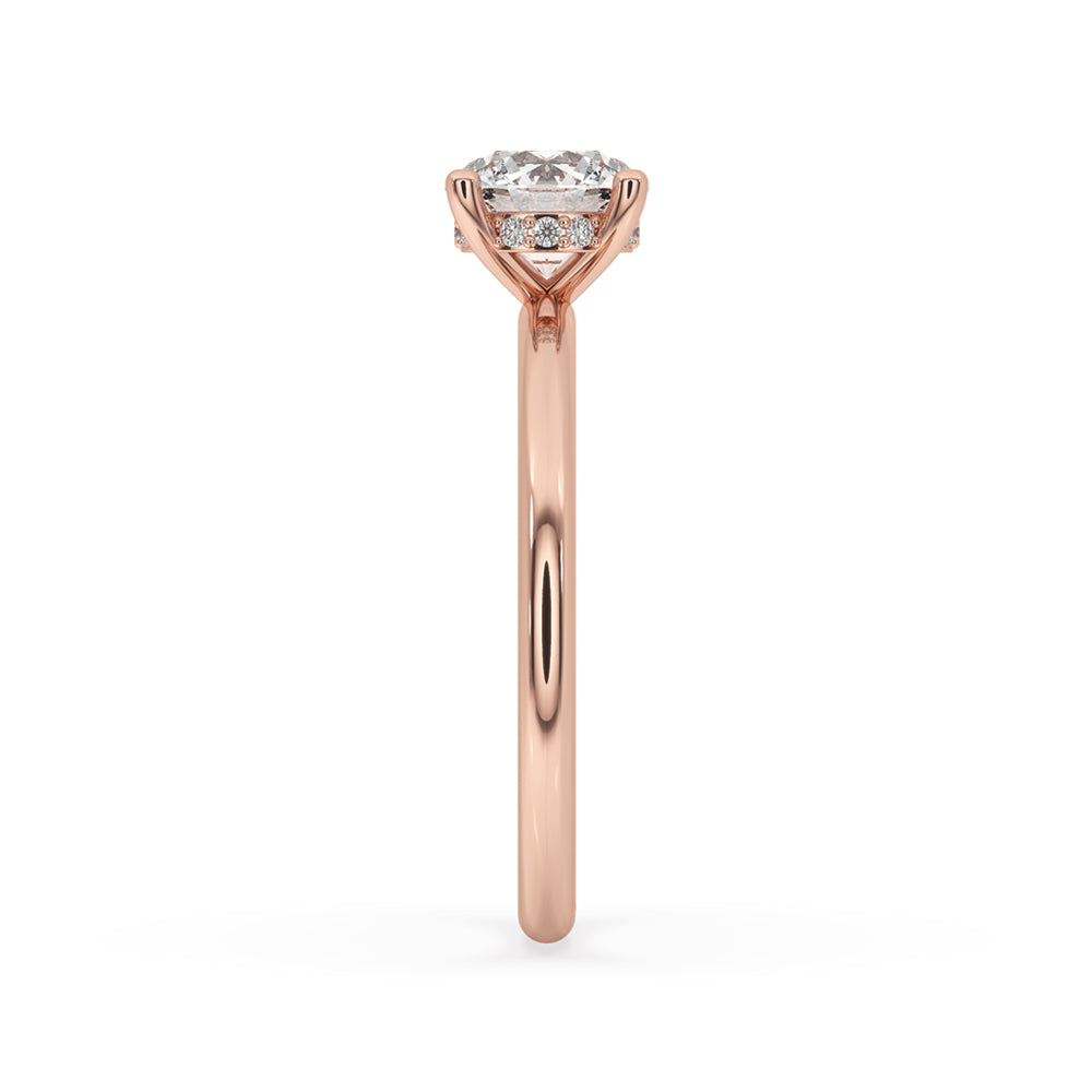 Round Diamond Hidden Halo Engagement Ring
